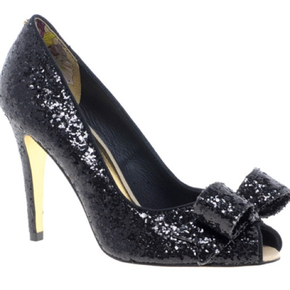 Ted Baker Keanah Glitter Bow Heels - Sz. 9.5/10
